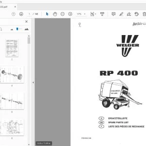 Welger RP 400 Parts Manual - PDF DOWNLOAD