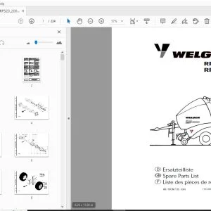 Welger RP 502 RP 520 Parts Manual - PDF DOWNLOAD