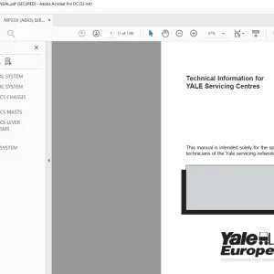 Yale Forklift B843 B847 A892 Service Manual - PDF DOWNLOAD