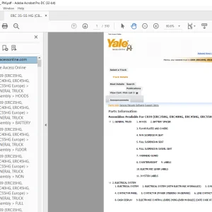Yale Forklift ERC35HG, ERC40HG, ERC45HG, ERC55HG Europe (С839) Parts Manual - PDF