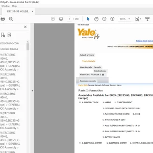 Yale Forklift ERC35HG, ERC40HG, ERC45HG,ERC55HG Europe Parts Manual - PDF DOWNLOAD
