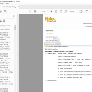 Yale Forklift GLC050LX (A967) Parts Manual  -  PDF DOWNLOAD