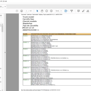Yale Forklift MC10-12-15 Parts Manual -  PDF DOWNLOAD