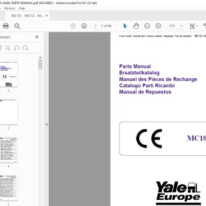 Yale Forklift MC10-12-15 Parts Manual - PDF DOWNLOAD