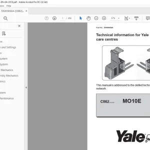 Yale Forklift MO10E (C862) Service Manual - PDF DOWNLOAD