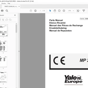 Yale Forklift MP20X Parts Manual - PDF DOWNLOAD
