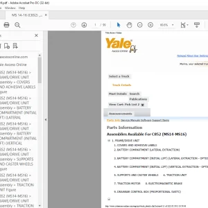 Yale Forklift MS14-MS16 (C852) Parts Manual - PDF DOWNLOAD