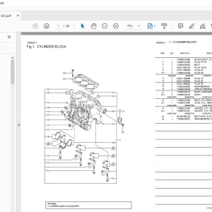 Yanmar Engine 3TNE68C-SA Parts Manual - PDF DOWNLOAD