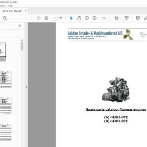 Yanmar Engine 4JHE-HTE 4JHE-DTE Parts Manual - PDF DOWNLOAD