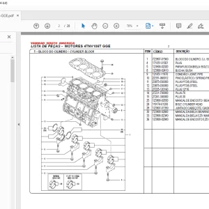 Yanmar Engine 4TNV106T GGE Parts Manual - PDF DOWNLOAD