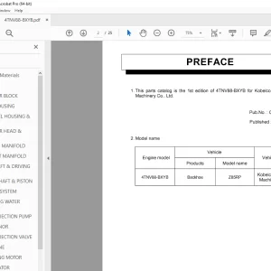 Yanmar Engine 4TNV88-BXYB Parts Manual - PDF DOWNLOAD