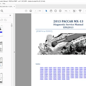 2013 PACCAR MX 13 Diagnostic Service Manual EPA2013 - PDF DOWNLOAD