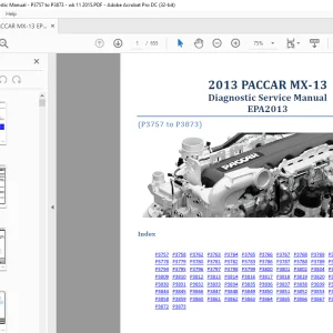 2013 PACCAR MX 13 Diagnostic Service Manual EPA2013 - PDF