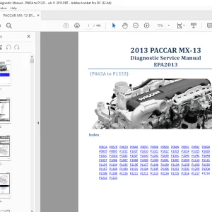2013 PACCAR MX 13 EPA2013 Diagnostic Service Manual (P062A to P1223) - PDF DOWNLOAD