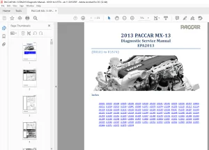 2013 PACCAR MX 13 EPA2013 Diagnostic Service Manual (U0101 to U1574)  - PDF DOWNLOAD