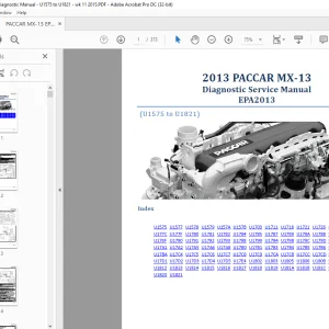 2013 PACCAR MX 13 EPA2013 Diagnostic Service Manual (U1575 to U1821)  - PDF DOWNLOAD