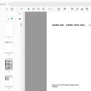 ATLAS COPCO XAMS 496 - XAMS 1050 CD6 PORTABLE COMPRESSORS PARTS MANUAL - PDF DOWNLOAD