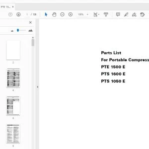 Atlas Copco PTE 1500 E PTS 1600 E PTS 1050 E Portable Compressors Parts Manual - PDF DOWNLOAD