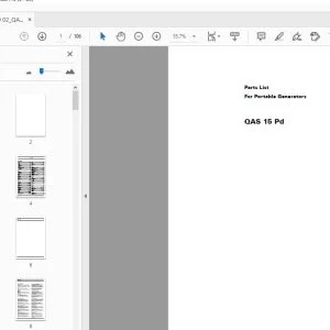 Atlas Copco QAS 15 Pd Portable Generators Parts Manual - PDF DOWNLOAD