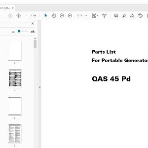 Atlas Copco QAS 45 Pd Portable Generators Parts Manual - PDF DOWNLOAD