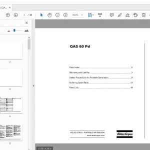 Atlas Copco QAS 60 Pd Portable Generators Parts Manual - PDF DOWNLOAD