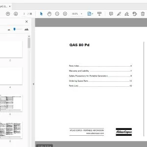 Atlas Copco QAS 80 Pd Portable Generators Parts Manual - PDF DOWNLOAD