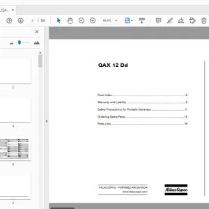 Atlas Copco QAX 12 Dd Portable Generator Parts Manual - PDF DOWNLOAD
