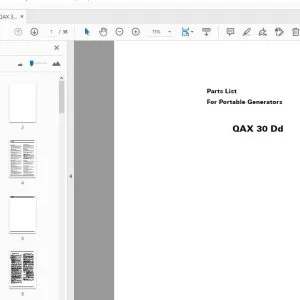 Atlas Copco QAX 30 Dd Portable Generators Parts Manual - PDF