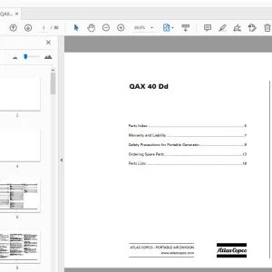 Atlas Copco QAX 40 Dd Portable Generator Parts Manual - PDF DOWNLOAD