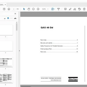 Atlas Copco QAX 45 Dd Portable Generator Parts Manual - PDF DOWNLOAD
