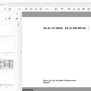 Atlas Copco XA (S) 137 DD(G) - XA (S) 300 DD7(G) Portable Compressors Parts Manual - PDF DOWNLOAD