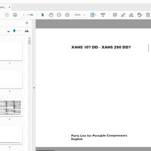 Atlas Copco XAHS 107 DD - XAHS 250 DD7 Portable Compressors Parts Manual - PDF
