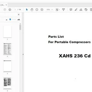 Atlas Copco XAHS 236 Cd Portable Compressors Parts Manual - PDF DOWNLOAD