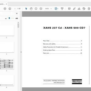 Atlas Copco XAHS 237 Cd - XAHS 500 CD7 Portable Compressor Parts Manual - PDF DOWNLOAD