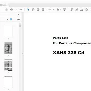 Atlas Copco XAHS 336 Cd Portable Compressors Parts Manual - PDF DOWNLOAD