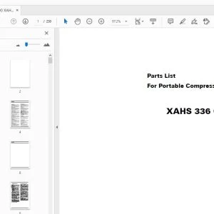 Atlas Copco XAHS 336 Cd Portable Compressors Parts Manual - PDF DOWNLOAD