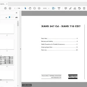 Atlas Copco XAHS 347 Cd - XAHS 710 CD7 Portable Compressor Parts Manual - PDF
