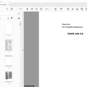 Atlas Copco XAHS 426 Cd Portable Compressors Parts Manual - PDF DOWNLOAD