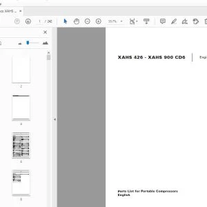 Atlas Copco XAHS 426 - XAHS 900 CD6 Portable Compressors Parts Manual - PDF DOWNLOAD