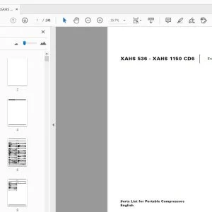 Atlas Copco XAHS 536 - XAHS 1150 CD6 Portable Compressors Parts Manual - PDF DOWNLOAD