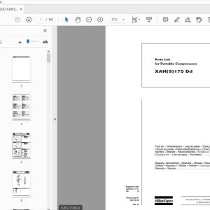 Atlas Copco XAH(S)175 Dd Portable Compressors Parts Manual - PDF DOWNLOAD