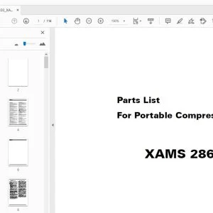 Atlas Copco XAMS 286 Cd Portable Compressors Parts Manual - PDF DOWNLOAD