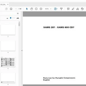 Atlas Copco XAMS 287 - XAMS 600 CD7 Portable Compressors Parts Manual - PDF DOWNLOAD