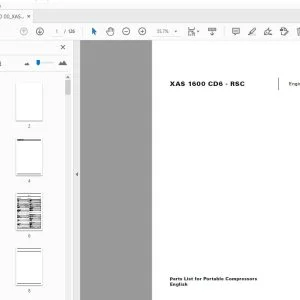 Atlas Copco XAS 1600 CD6 - RSC Portable Compressors Parts Manual - PDF DOWNLOAD