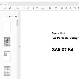 Atlas Copco XAS 37 Kd Portable Compressors Parts Manual - PDF DOWNLOAD