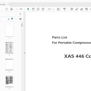 Atlas Copco XAS 446 Cd Portable Compressors Parts Manual - PDF DOWNLOAD