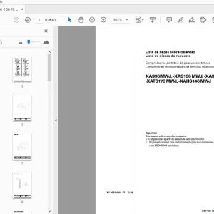 Atlas Copco XAS96 MWd, XAS136 MWd, XAS186 MWd, XATS176 MWd, XAHS146 MWd Lista de piezas de repuesto - PDF DOWNLOAD