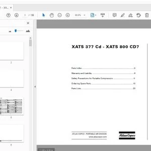 Atlas Copco XATS 377 Cd - XATS 800 CD7 Portable Compressor Parts Manual - PDF DOWNLOAD