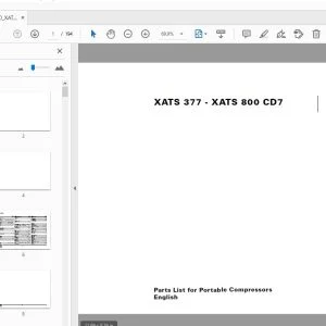 Atlas Copco XATS 377 - XARS 800 CD7 Portable Compressors Parts Manual - PDF DOWNLOAD