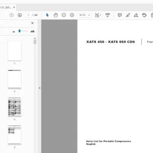 Atlas Copco XATS 456 - XATS 950 CD6 Portable Compressors Parts Manual - PDF DOWNLOAD
